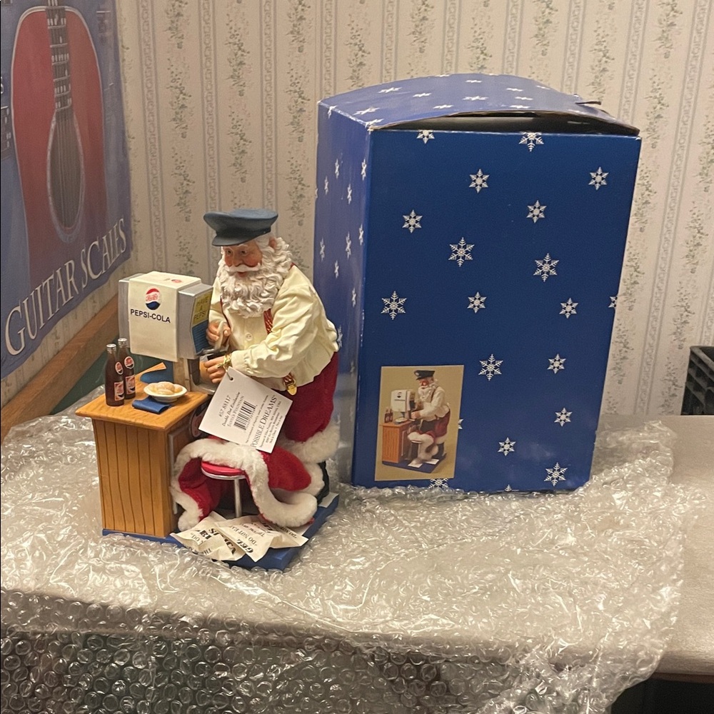 Pepsi Santa Ornament with Blue and Red Details